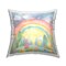 Pastel Rainbow & Rain Clouds Outdoor Printed Pillow Design by Roozbeh, 18 x 7 x 18